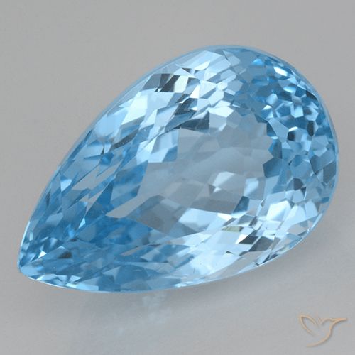 28.27ct طبيعي الأزرق السويسري توباز, شكل الكمثرى, VVS