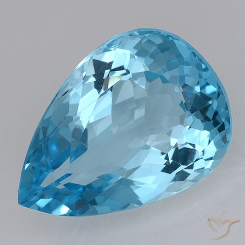 20.89ct طبيعي الأزرق السويسري توباز, شكل الكمثرى, VVS-VS