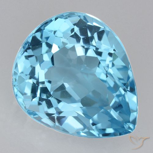21.97ct طبيعي الأزرق السويسري توباز, شكل الكمثرى, VVS