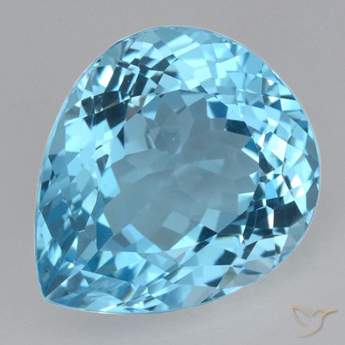 21.58ct طبيعي الأزرق السويسري توباز, شكل الكمثرى, VVS