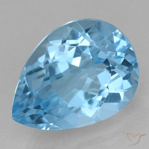 15.12ct طبيعي أزرق سماوى توباز, شكل الكمثرى, VVS-VS