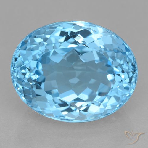 22.13ct طبيعي الأزرق السويسري توباز, بيضوي, VVS