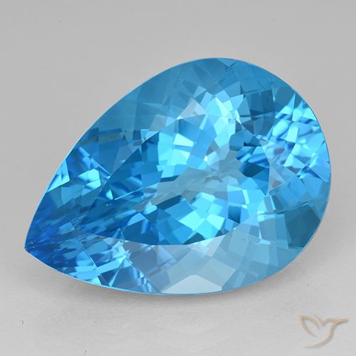 23.86ct طبيعي الأزرق السويسري توباز, شكل الكمثرى, VVS