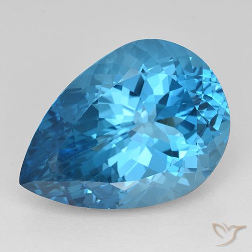 23.70ct طبيعي الأزرق السويسري توباز, شكل الكمثرى, VVS