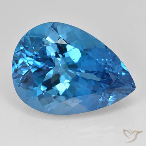 25.03ct طبيعي الأزرق السويسري توباز, شكل الكمثرى, VVS
