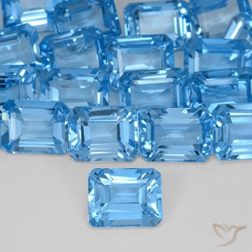 3.01ct طبيعي الأزرق السويسري توباز, قص الزمرد, VVS-VS