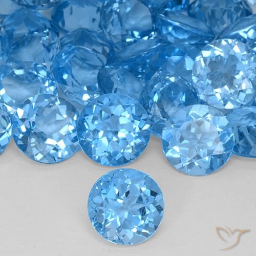 4.43ct طبيعي الأزرق السويسري توباز, دائري, VVS-VS