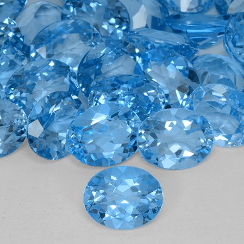 توباز الأزرق السويسري طبيعي، بيضوي، 3.08 قيراط، VVS-VS