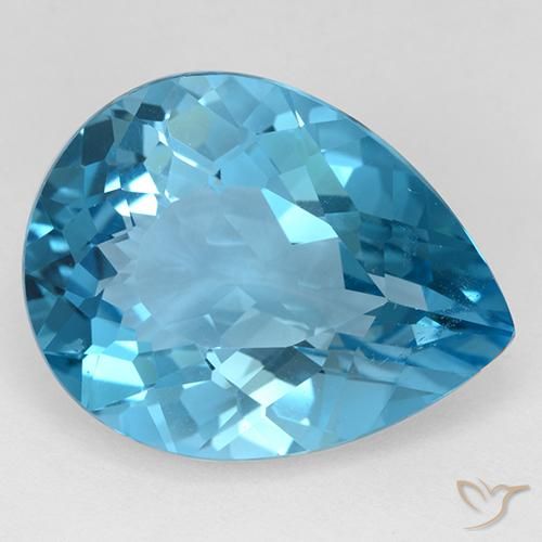 30.91ct طبيعي الأزرق السويسري توباز, شكل الكمثرى, VVS