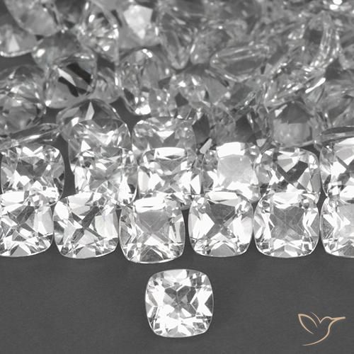 0.49ct طبيعي أبيض توباز, وسادة, VVS-VS