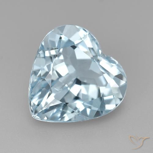توباز أزرق سماوى طبيعي، قلب، 3.92 قيراط، VVS-VS
