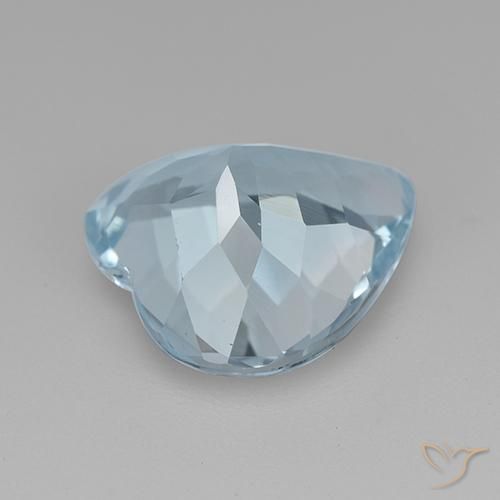 توباز أزرق سماوى طبيعي، قلب، 3.92 قيراط، VVS-VS
