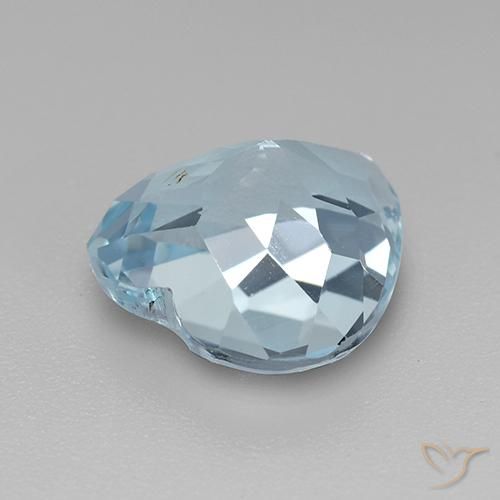 توباز أزرق سماوى طبيعي، قلب، 4.34 قيراط، VVS-VS