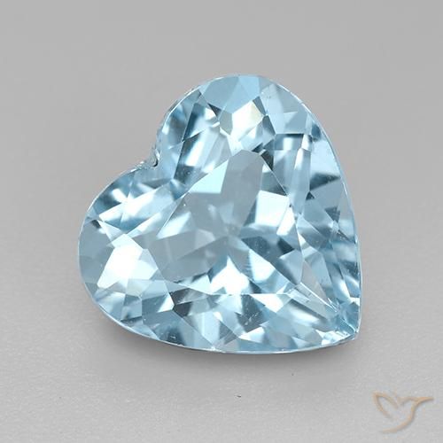 3.84ct طبيعي أزرق سماوى توباز, قلب, VVS-VS