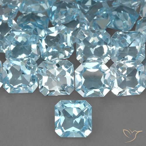 3.04ct طبيعي أزرق سماوى توباز, قص الزمرد, VVS-VS
