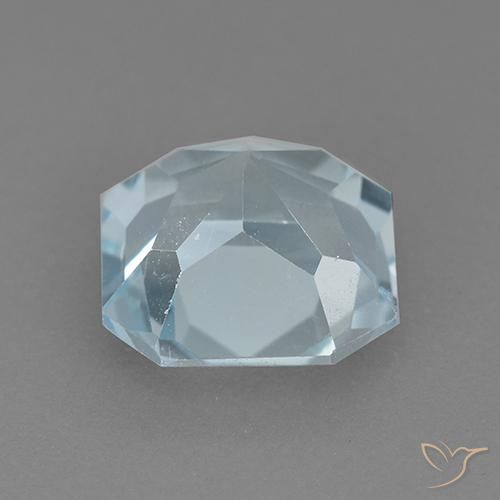 توباز أزرق سماوى طبيعي، ثمانى / قصة زمرد، 2.88 قيراط، VVS-VS
