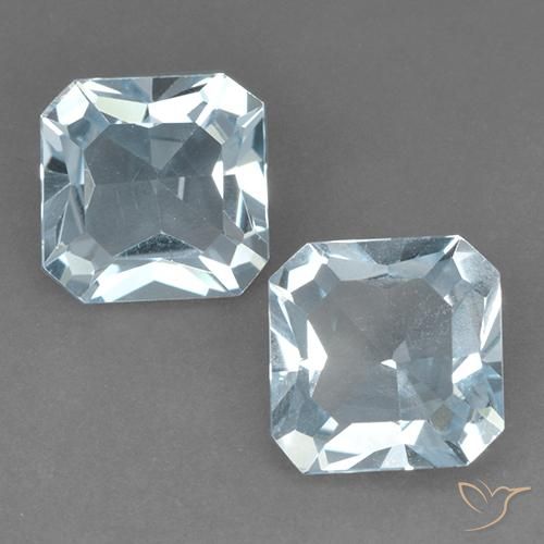 5.52ctw طبيعي أزرق سماوى توباز, قص الزمرد, VVS-VS