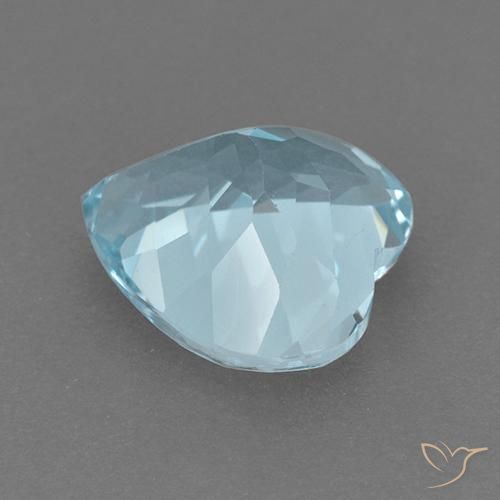 توباز أزرق سماوى طبيعي، قلب، 3.98 قيراط، VVS-VS