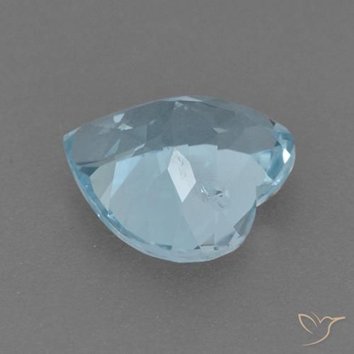 توباز أزرق سماوى طبيعي، قلب، 4.47 قيراط، VVS-VS