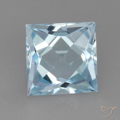 3.25ct طبيعي أزرق سماوى توباز, مربع, VVS-VS