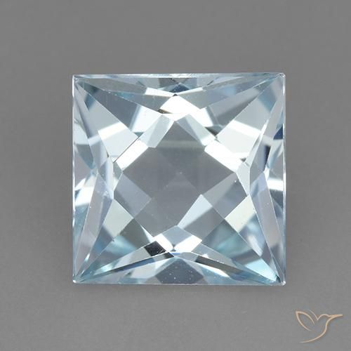 3.32ct طبيعي أزرق سماوى توباز, مربع, VVS