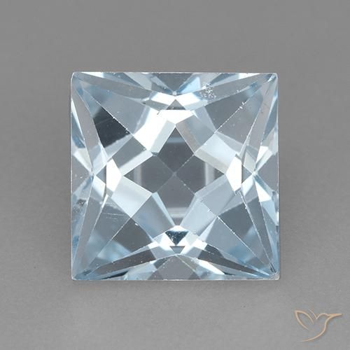 3.25ct طبيعي أزرق سماوى توباز, مربع, VVS-VS