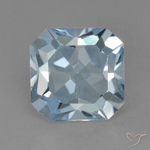 3.06ct طبيعي أزرق سماوى توباز, قص الزمرد, VVS-VS