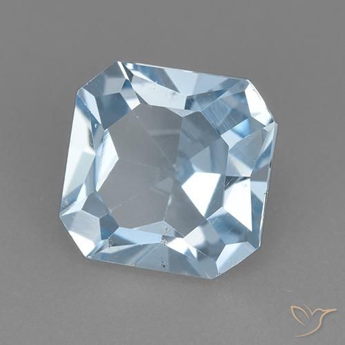 توباز أزرق سماوى طبيعي، ثمانى / قصة زمرد، 2.73 قيراط، VVS