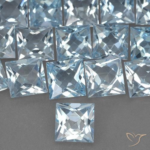 2.08ct طبيعي أزرق سماوى توباز, مربع, VVS-VS