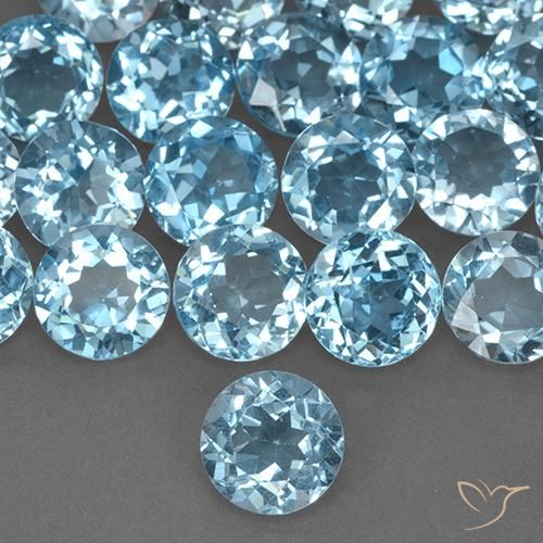 2.38ct طبيعي أزرق سماوى توباز, دائري, قليلا جدا