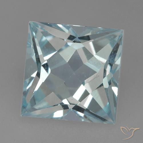 3.31ct طبيعي أزرق سماوى توباز, مربع, VVS