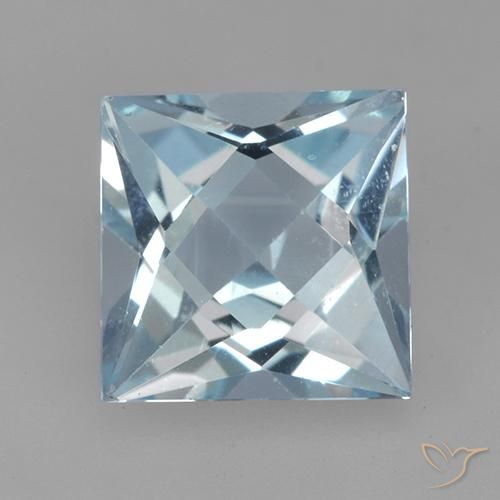 2.04ct طبيعي أزرق سماوى توباز, مربع, VVS