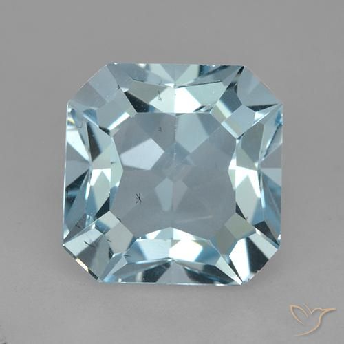 4.41ct طبيعي أزرق سماوى توباز, قص الزمرد, VVS-VS