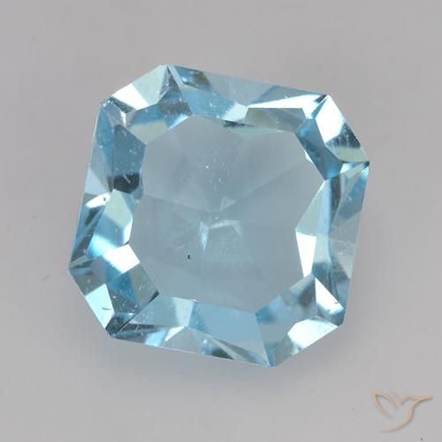 4.11ct طبيعي أزرق سماوى توباز, قص الزمرد, VVS-VS