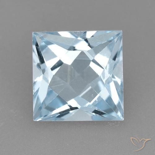 2.10ct طبيعي أزرق سماوى توباز, مربع, VVS-VS