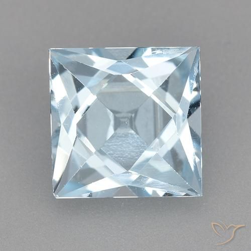 2.10ct طبيعي أزرق سماوى توباز, مربع, VVS