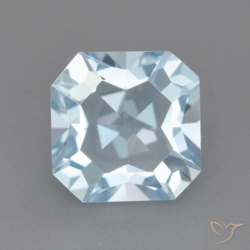 4.03ct طبيعي أزرق سماوى توباز, قص الزمرد, VVS