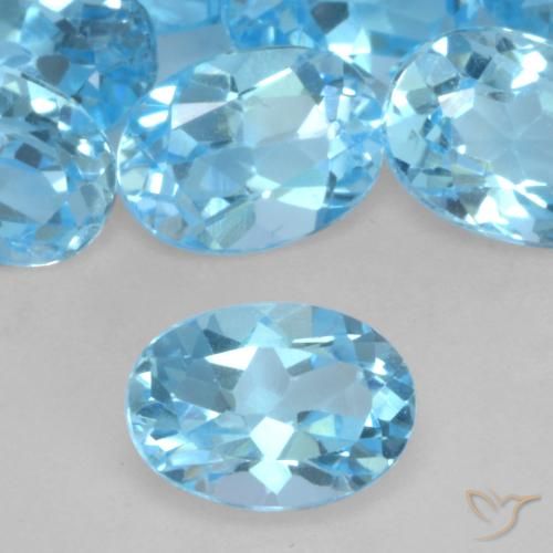0.99ct طبيعي الأزرق السويسري توباز, بيضوي, VVS-VS
