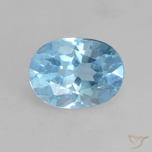1.24ct طبيعي الأزرق السويسري توباز, بيضوي, VVS-VS