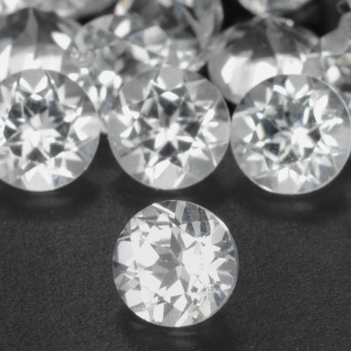 توباز أبيض طبيعي، دائري، 0.32 قيراط، قليلا جدا