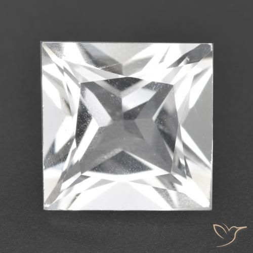 4.42ct طبيعي أبيض توباز, مربع, VVS-VS