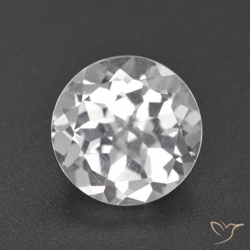 4.47ct طبيعي أبيض توباز, دائري, VVS-VS