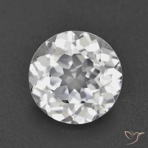 3.68ct طبيعي أبيض توباز, دائري, VVS-VS