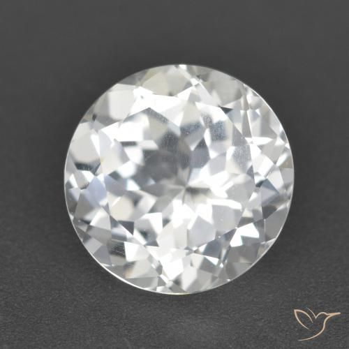 4.29ct طبيعي أبيض شفاف توباز, دائري, VVS
