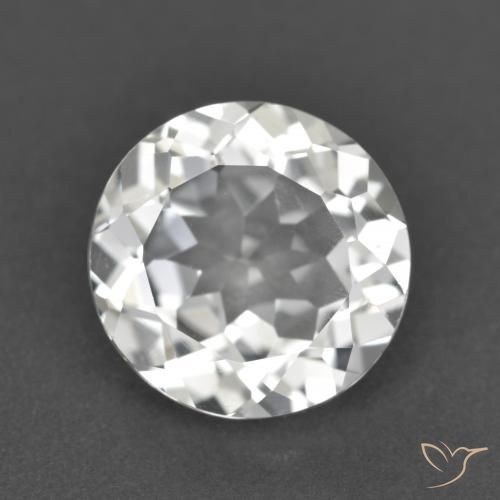 3.62ct طبيعي أبيض شفاف توباز, دائري, VVS