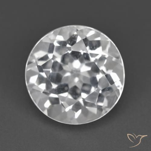 4.06ct طبيعي أبيض شفاف توباز, دائري, VVS