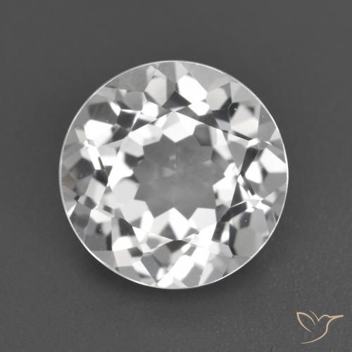 3.80ct طبيعي أبيض شفاف توباز, دائري, VVS