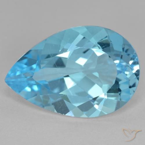 11.62ct طبيعي الأزرق السويسري توباز, شكل الكمثرى, VVS