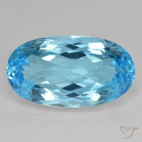 13.52ct طبيعي الأزرق السويسري توباز, بيضوي, قليلا جدا