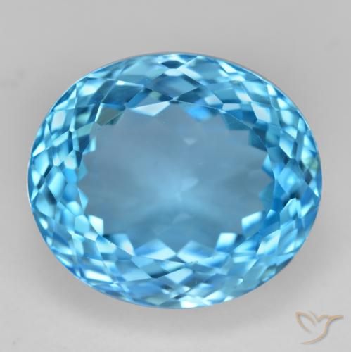 17.73ct طبيعي الأزرق السويسري توباز, بيضوي, VVS
